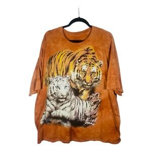 Vtg Y2K The Mountain Big Cats tie dye T- shirt Tiger King 2001 Men's 2XL